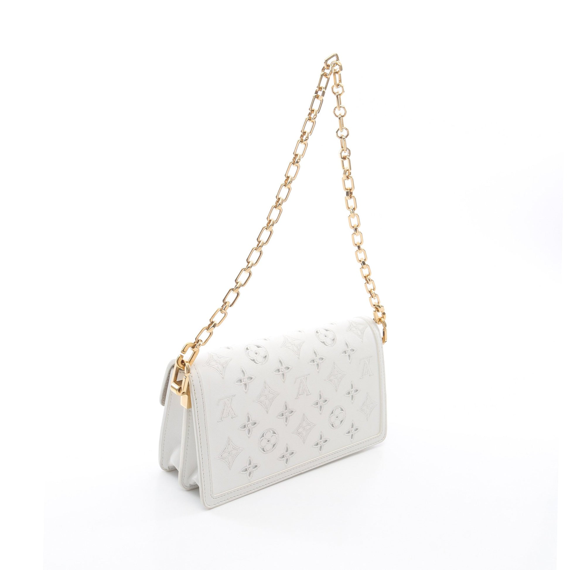 ドーフィーヌEW モノグラム チェーンショルダーバッグ レザー ホワイト 2WAY ルイヴィトン バッグ LOUIS VUITTON