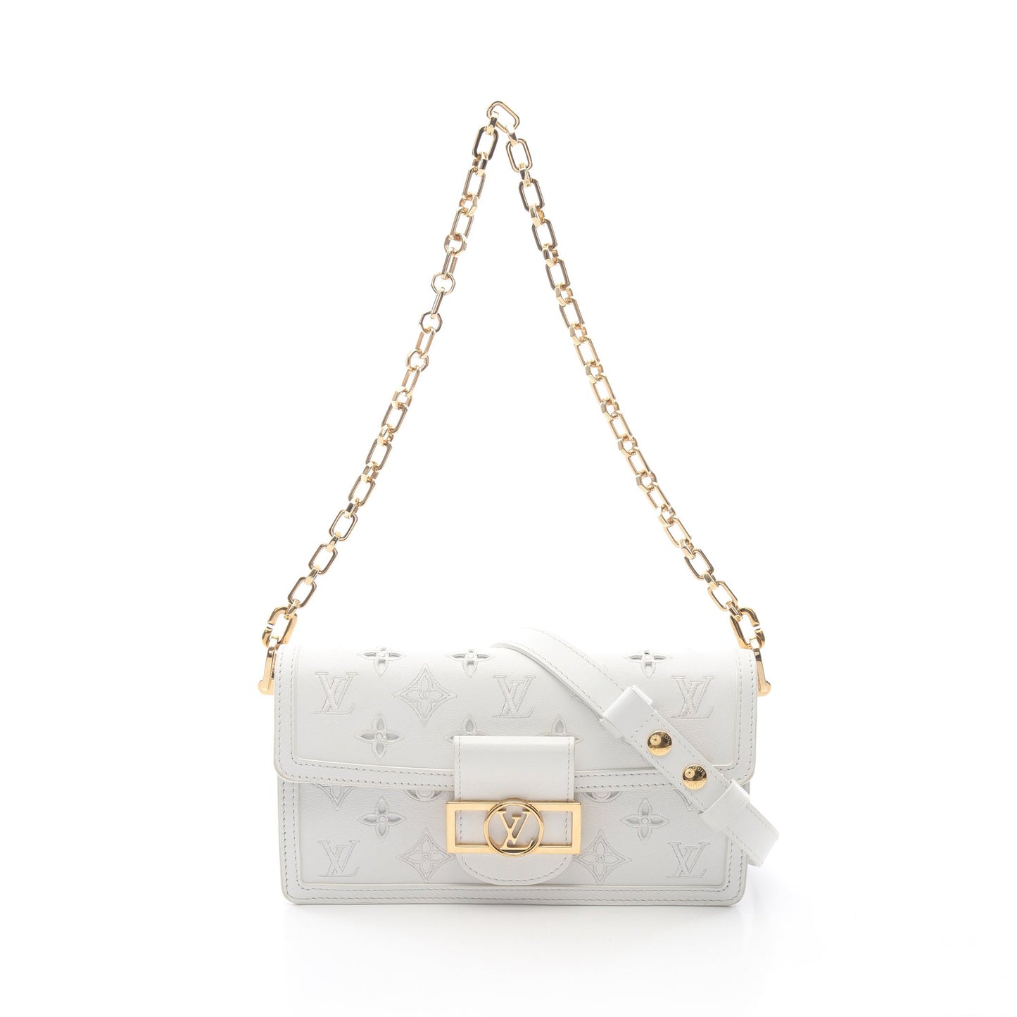 ドーフィーヌEW モノグラム チェーンショルダーバッグ レザー ホワイト 2WAY ルイヴィトン バッグ LOUIS VUITTON