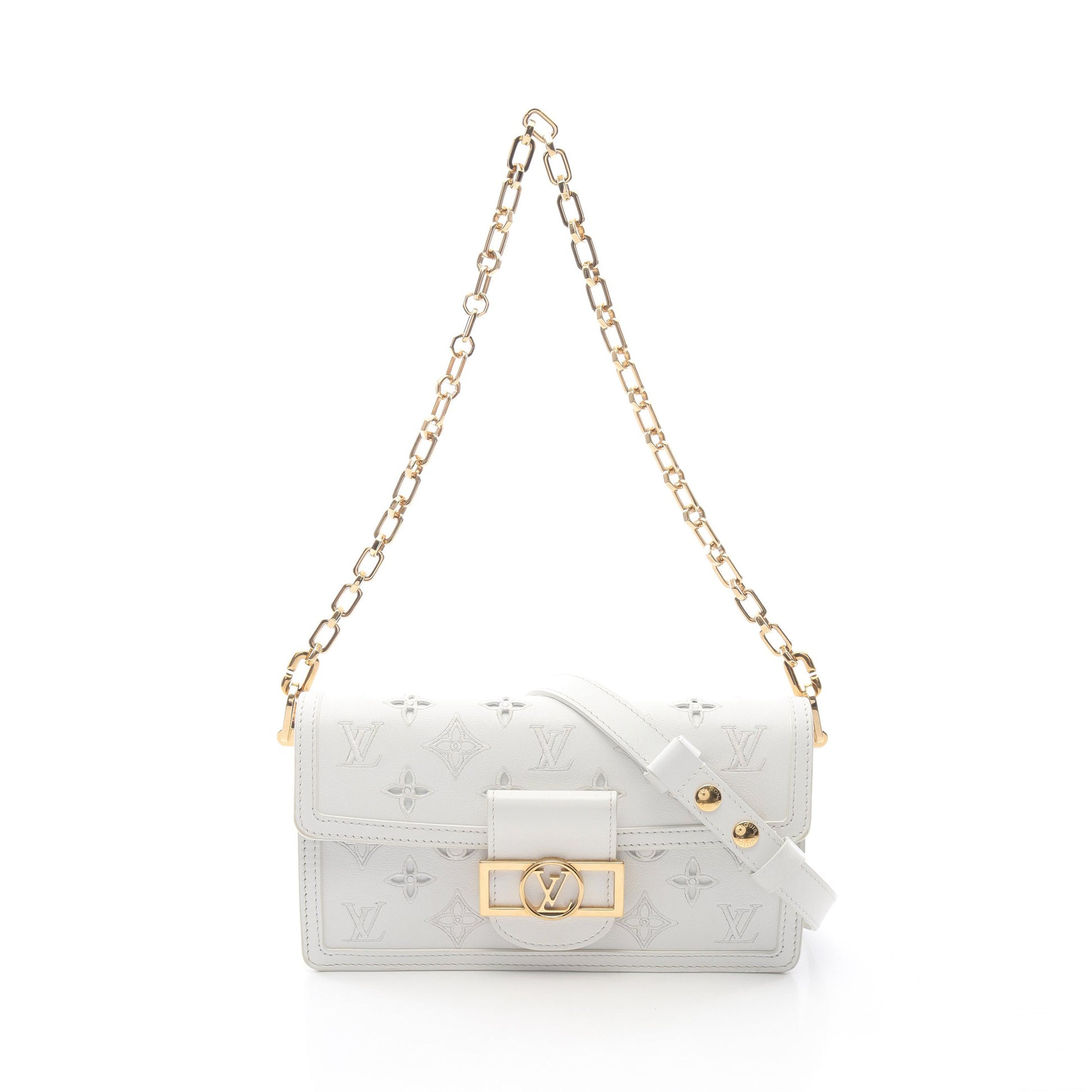 ドーフィーヌEW モノグラム チェーンショルダーバッグ レザー ホワイト 2WAY ルイヴィトン バッグ LOUIS VUITTON