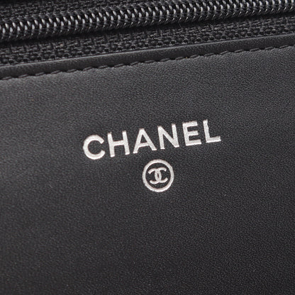 マトラッセ チェーンウォレット エナメルレザー ブラック シルバー金具 シャネル バッグ CHANEL