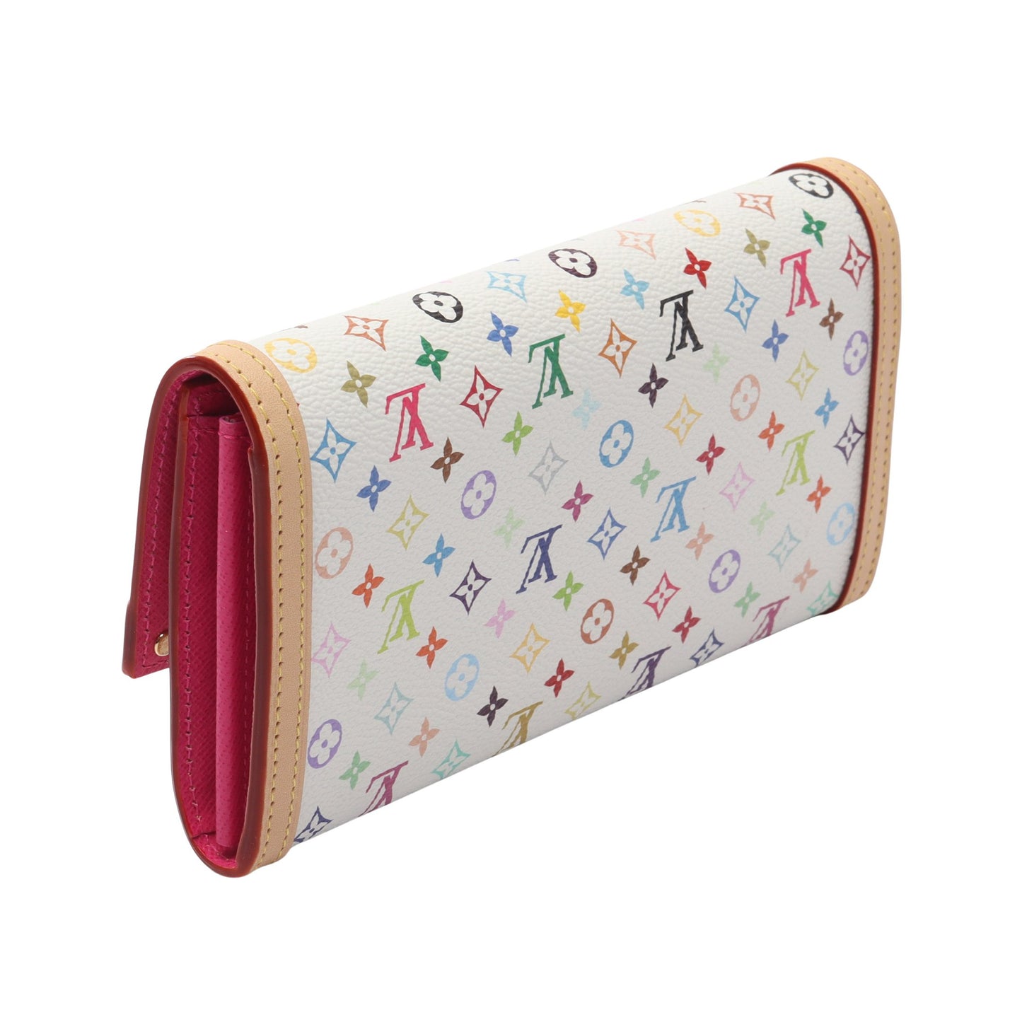 LV × TM ポルトフォイユ サラ NM モノグラムマルチカラー 二つ折り長財布 PVC レザー ホワイト ルイヴィトン 財布・小物 LOUIS VUITTON