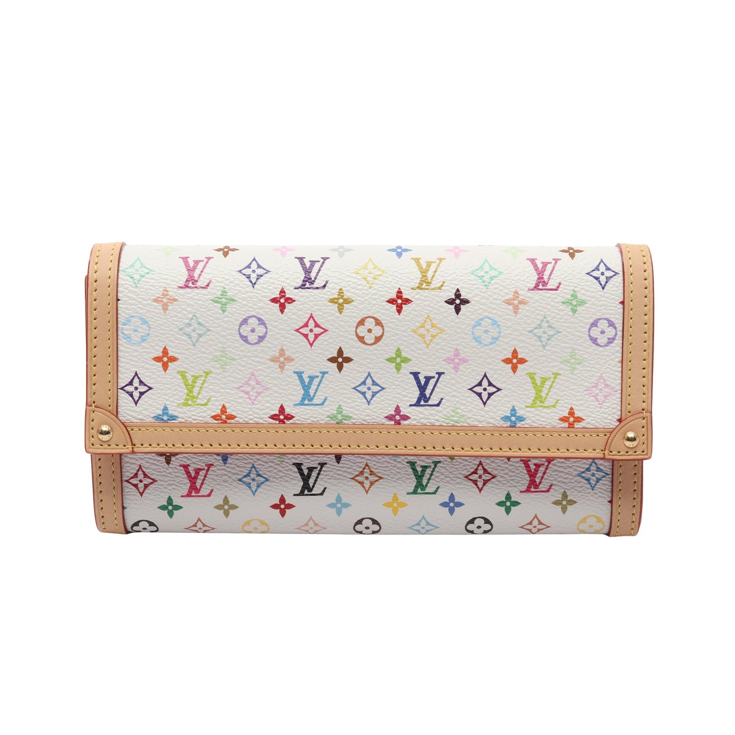 LV × TM ポルトフォイユ サラ NM モノグラムマルチカラー 二つ折り長財布 PVC レザー ホワイト ルイヴィトン 財布・小物 LOUIS VUITTON