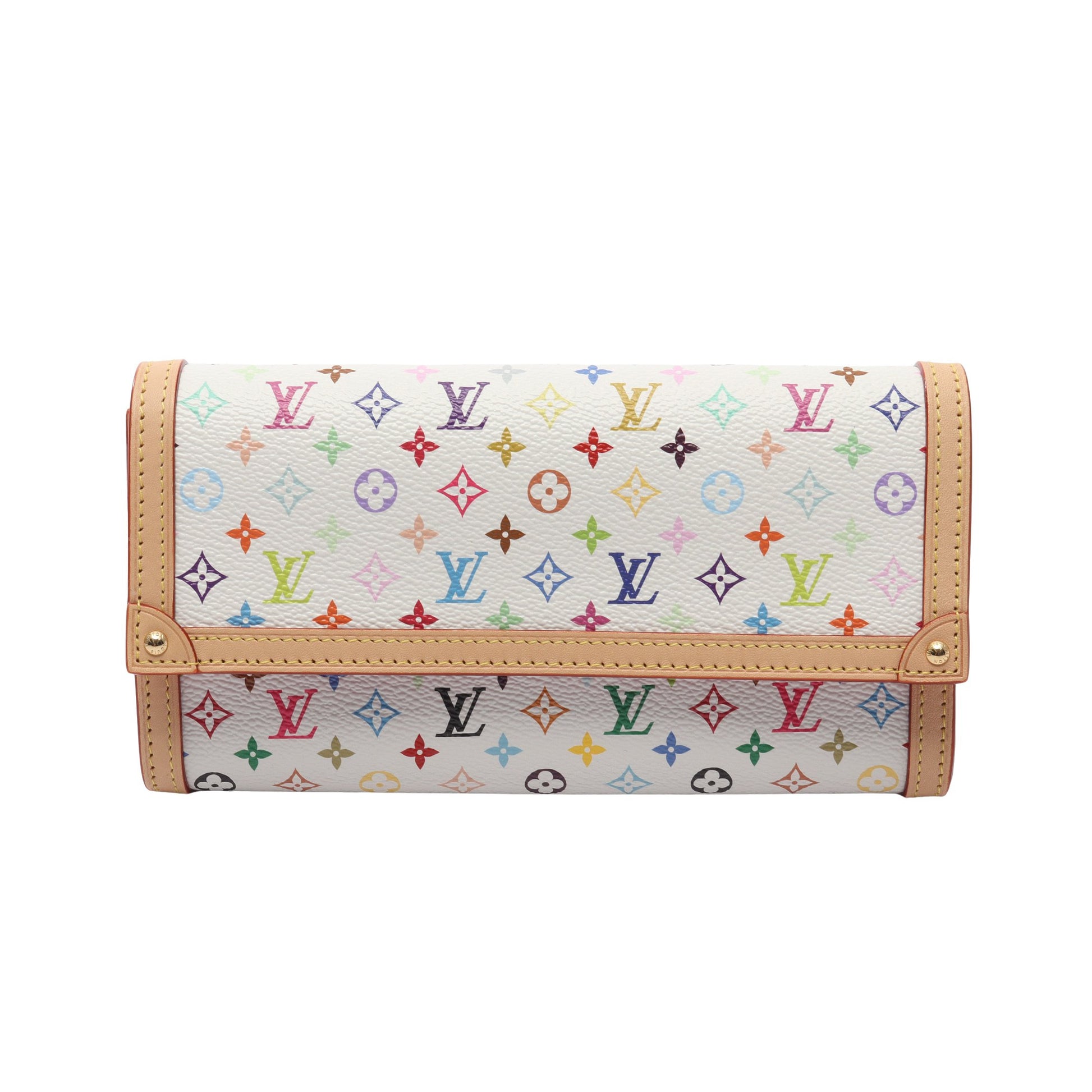 LV × TM ポルトフォイユ サラ NM モノグラムマルチカラー 二つ折り長財布 PVC レザー ホワイト ルイヴィトン 財布・小物 LOUIS VUITTON