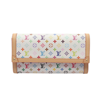 LV × TM ポルトフォイユ サラ NM モノグラムマルチカラー 二つ折り長財布 PVC レザー ホワイト ルイヴィトン 財布・小物 LOUIS VUITTON