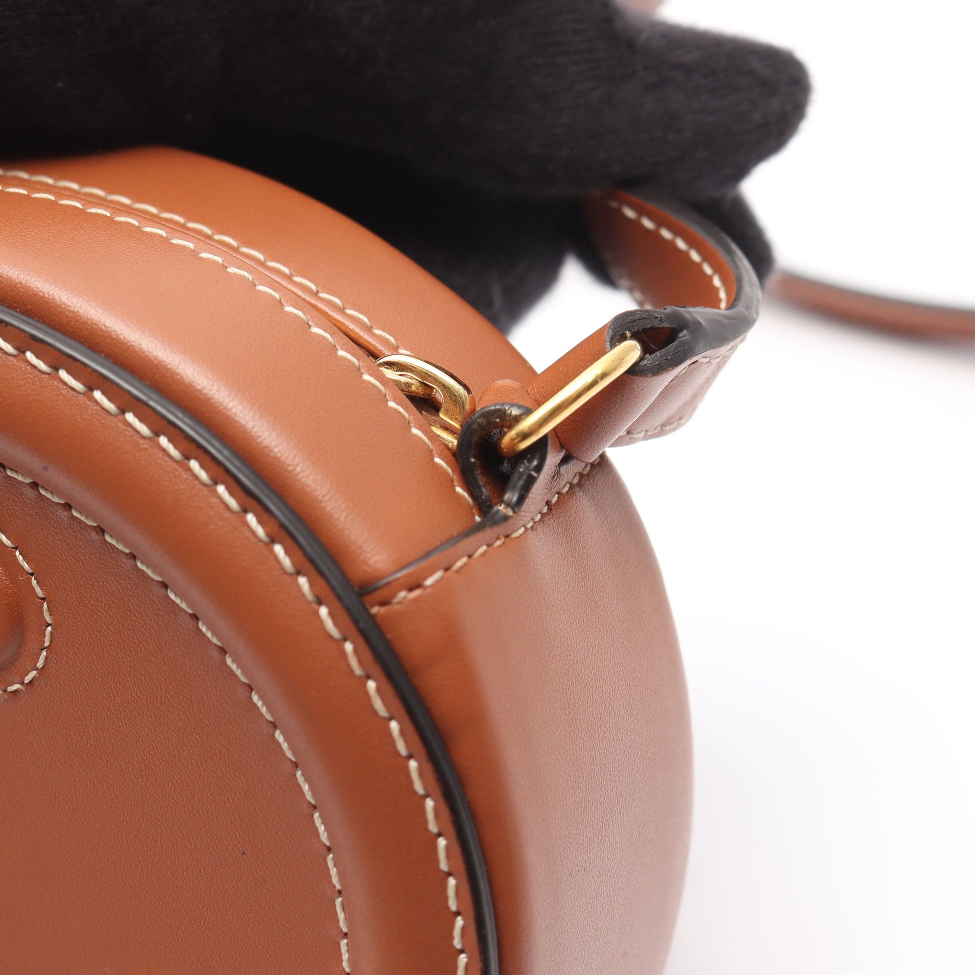 オーバルパース キュイル トリオンフ ショルダーバッグ レザー ブラウン セリーヌ バッグ CELINE
