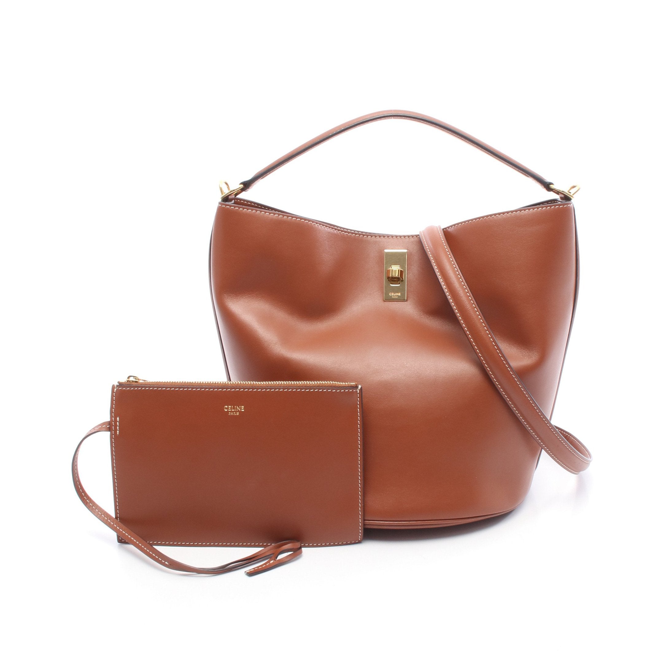 セリーヌ レザー ティーン バケット16 2way ショルダー ハンドバッグ CELINE （未使用 展示品）セリーヌ ティーン バケット 16 2way