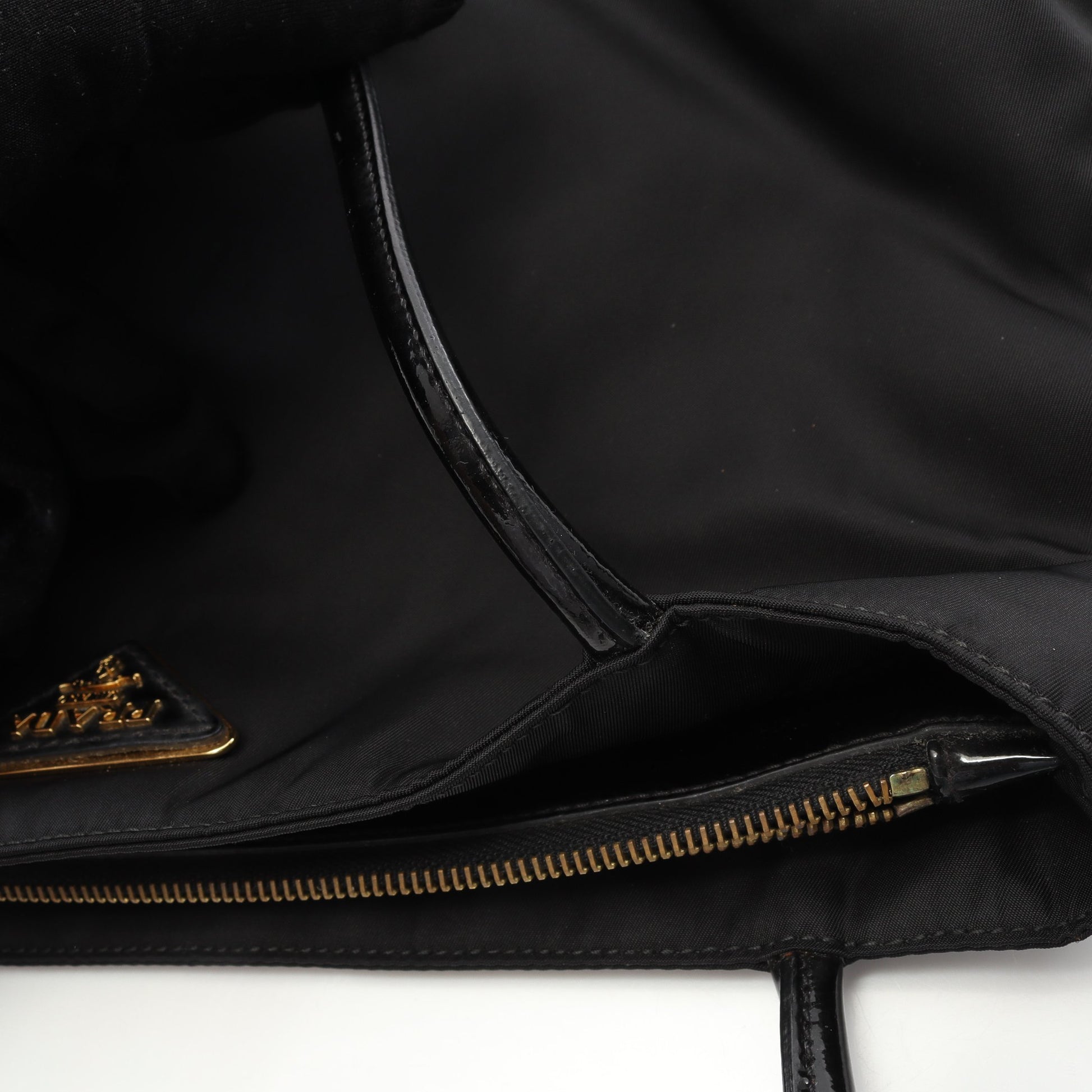 TESSUTO CITY ハンドバッグ トートバッグ ナイロン レザー ブラック プラダ バッグ PRADA