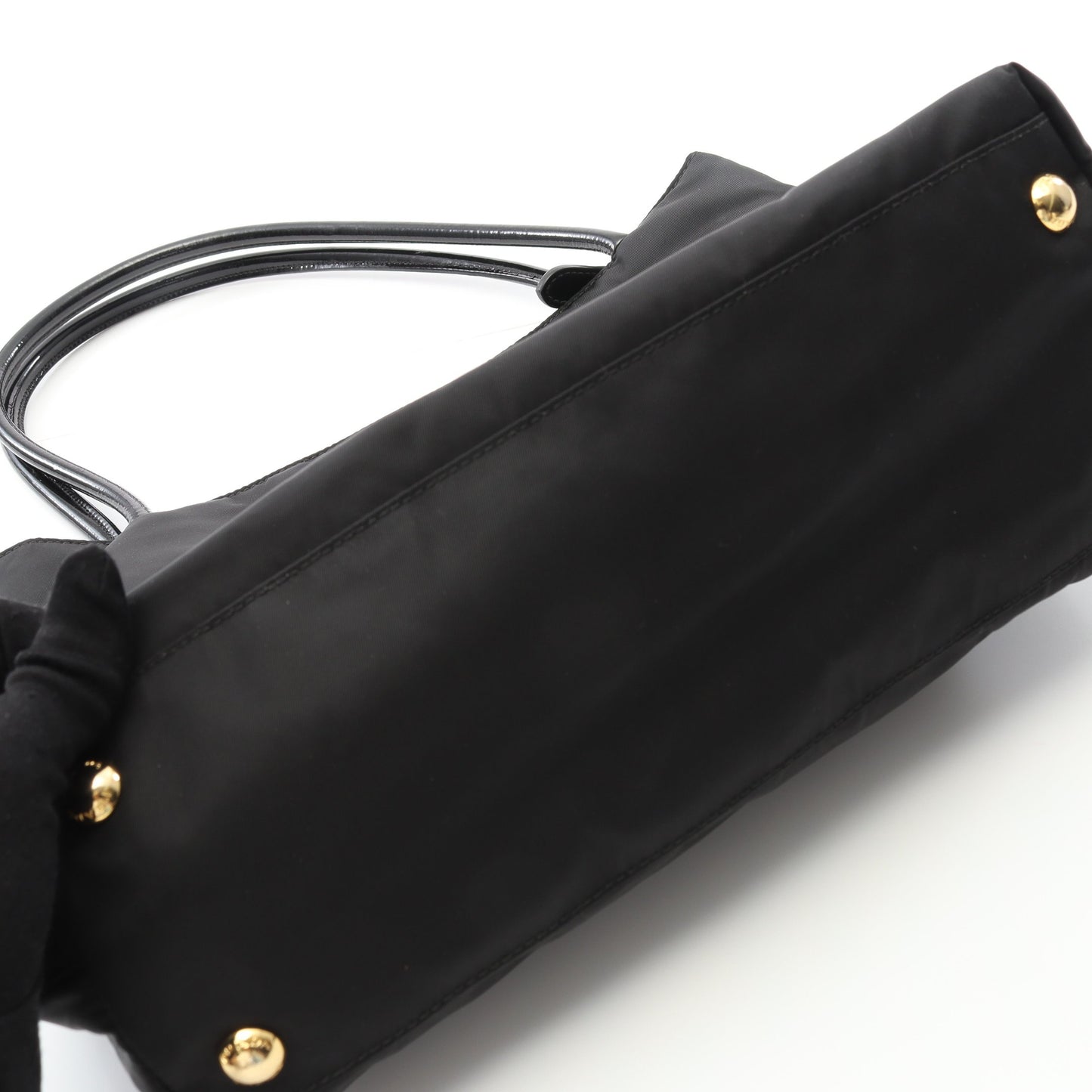 TESSUTO CITY ハンドバッグ トートバッグ ナイロン レザー ブラック プラダ バッグ PRADA