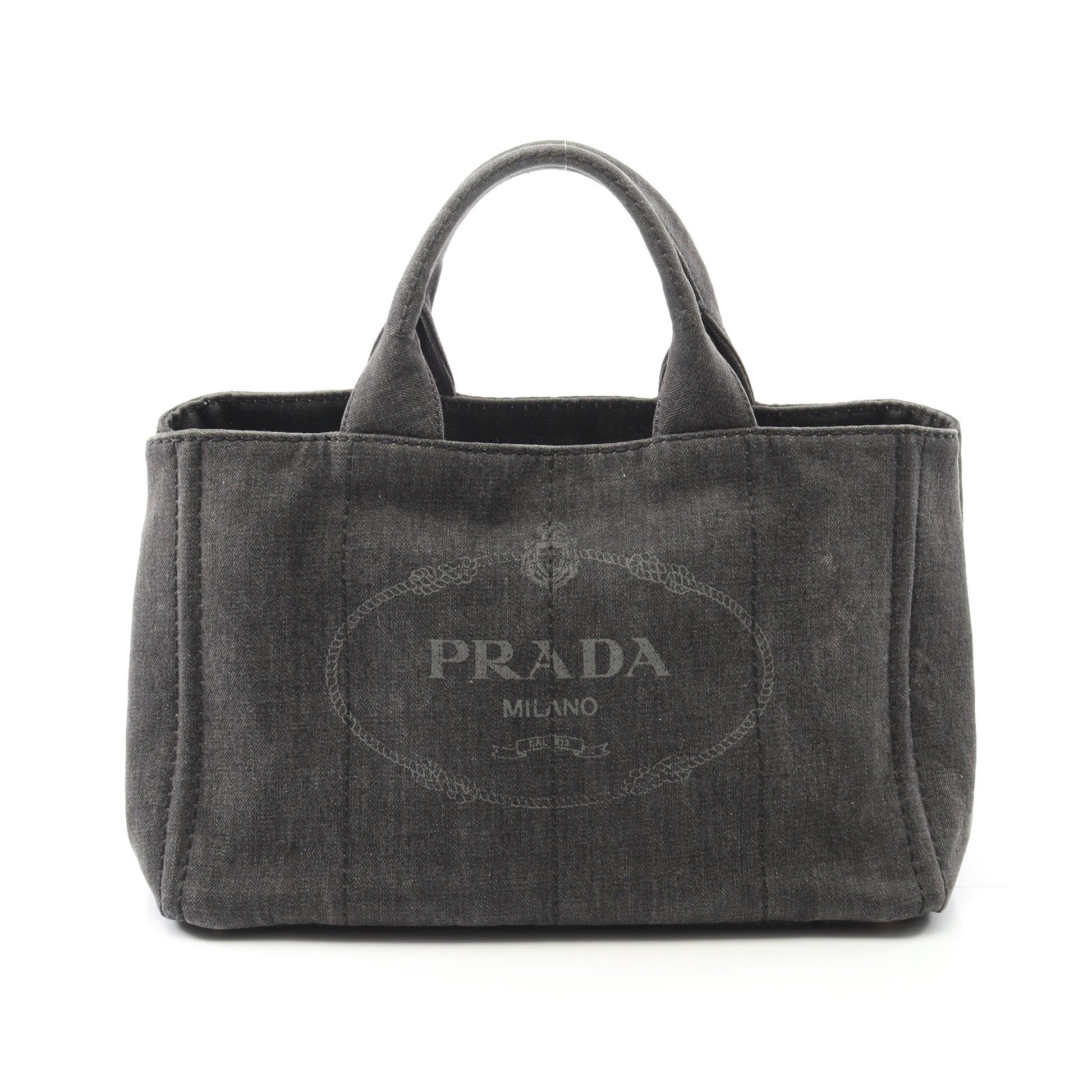 CANAPA カナパ ハンドバッグ デニム ダークグレー プラダ バッグ PRADA