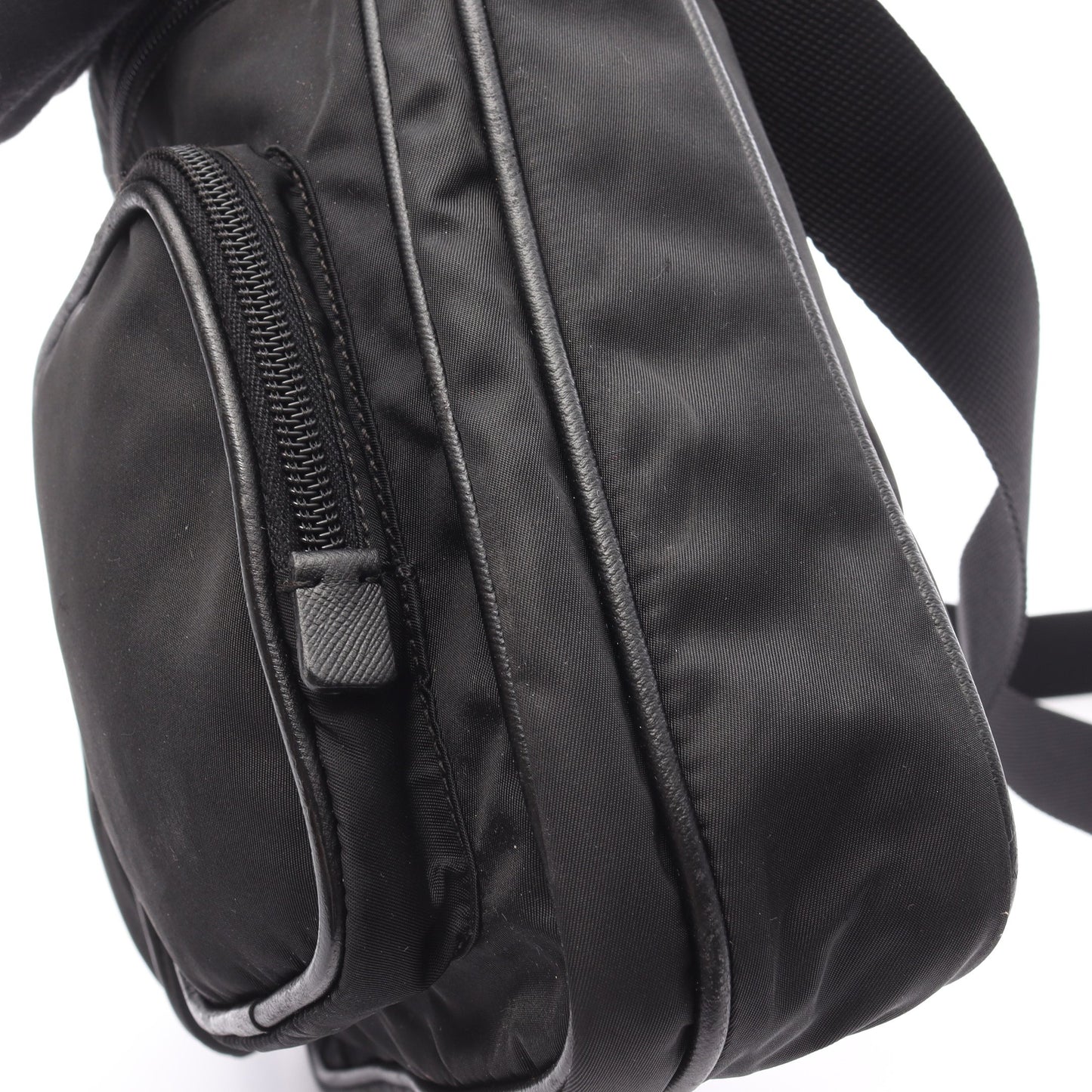Re-Nylon ショルダーバッグ ナイロン サフィアーノレザー ブラック プラダ バッグ PRADA