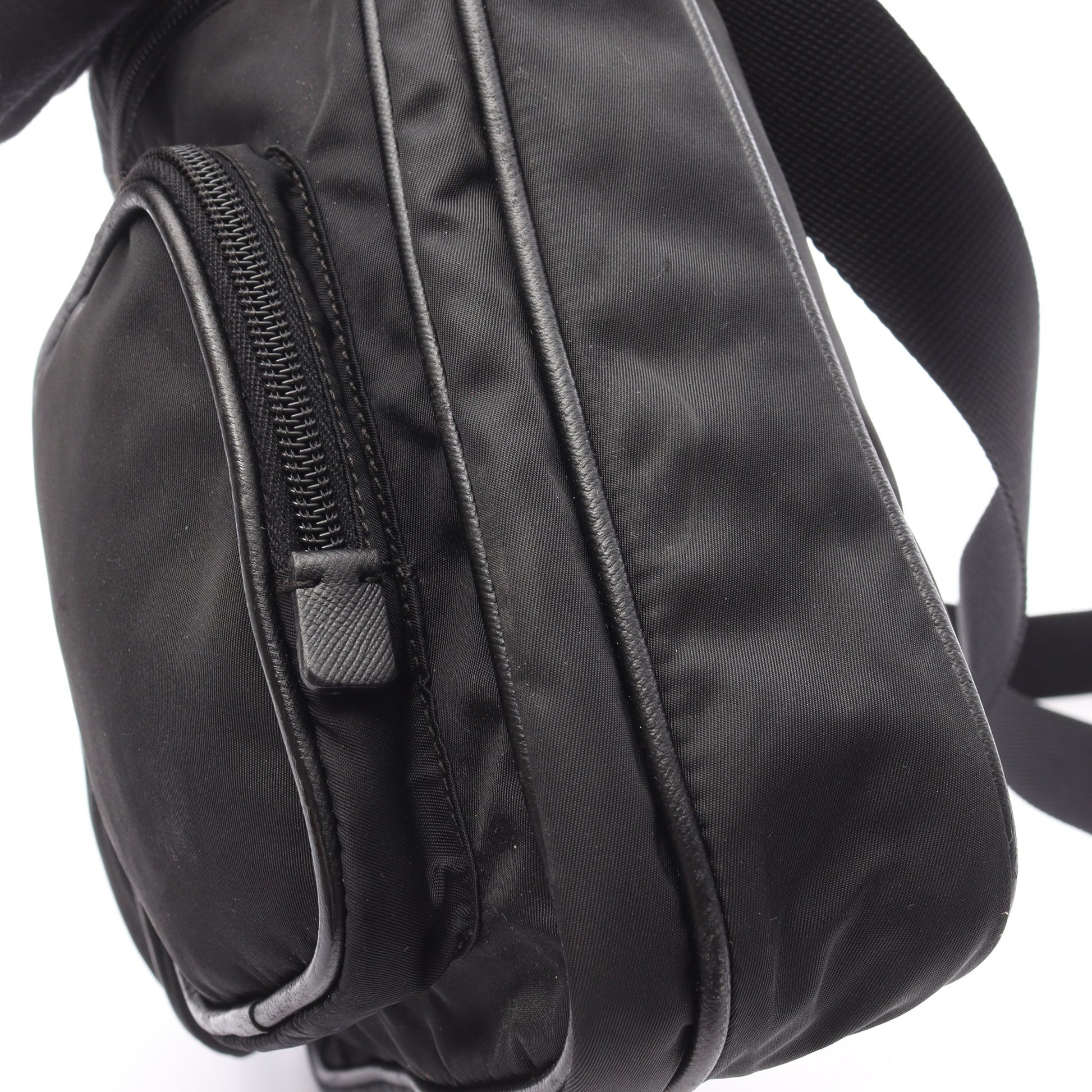 Re-Nylon ショルダーバッグ ナイロン サフィアーノレザー ブラック プラダ バッグ PRADA