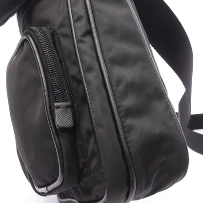Re-Nylon ショルダーバッグ ナイロン サフィアーノレザー ブラック プラダ バッグ PRADA