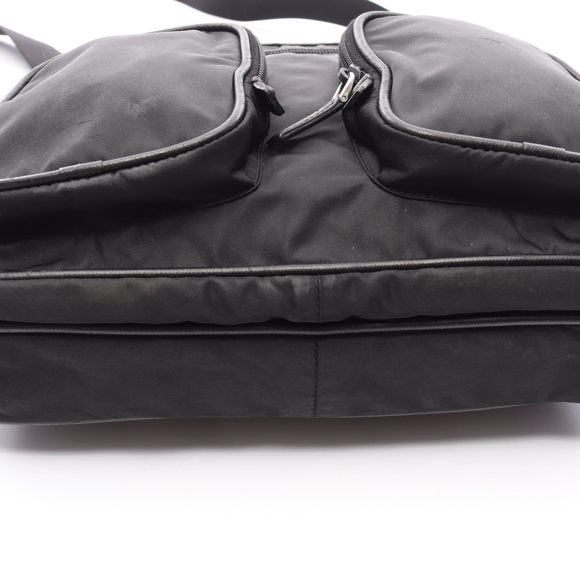 Re-Nylon ショルダーバッグ ナイロン サフィアーノレザー ブラック プラダ バッグ PRADA