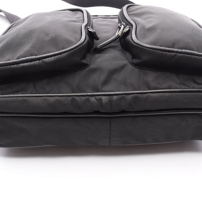 Re-Nylon ショルダーバッグ ナイロン サフィアーノレザー ブラック プラダ バッグ PRADA