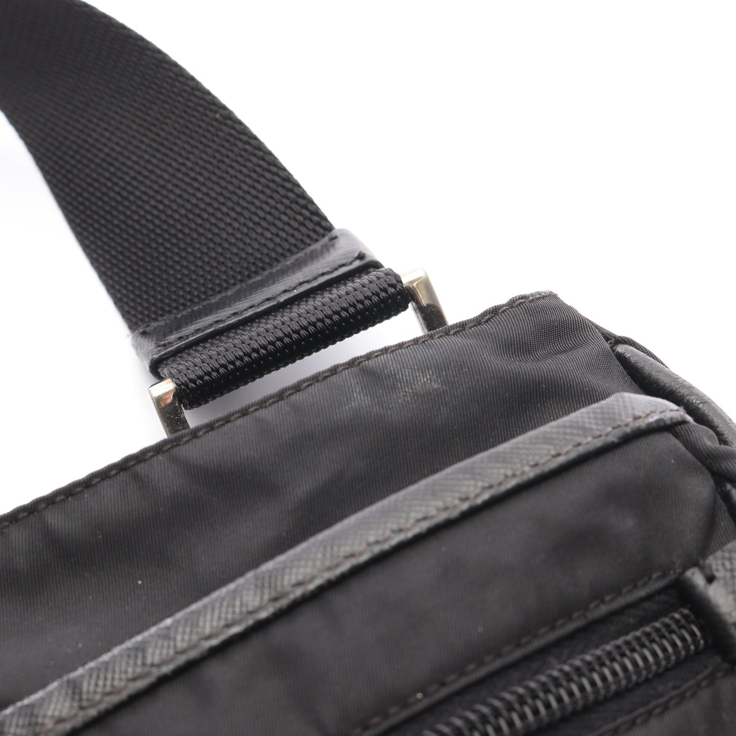 Re-Nylon ショルダーバッグ ナイロン サフィアーノレザー ブラック プラダ バッグ PRADA