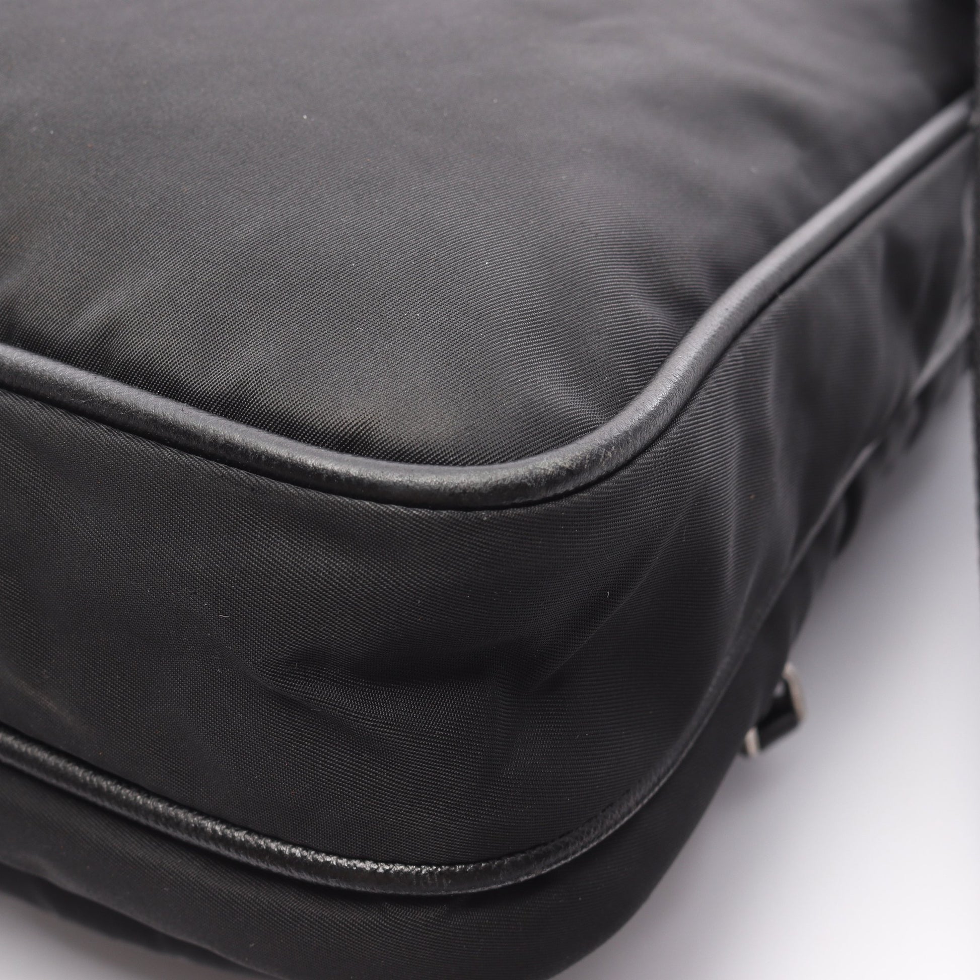 Re-Nylon ショルダーバッグ ナイロン サフィアーノレザー ブラック プラダ バッグ PRADA