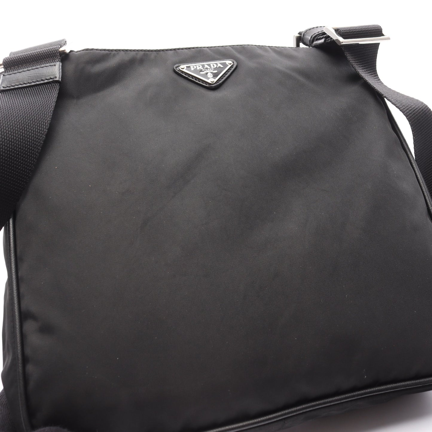 Re-Nylon ショルダーバッグ ナイロン サフィアーノレザー ブラック プラダ バッグ PRADA