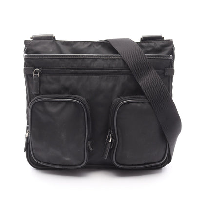 Re-Nylon ショルダーバッグ ナイロン サフィアーノレザー ブラック プラダ バッグ PRADA