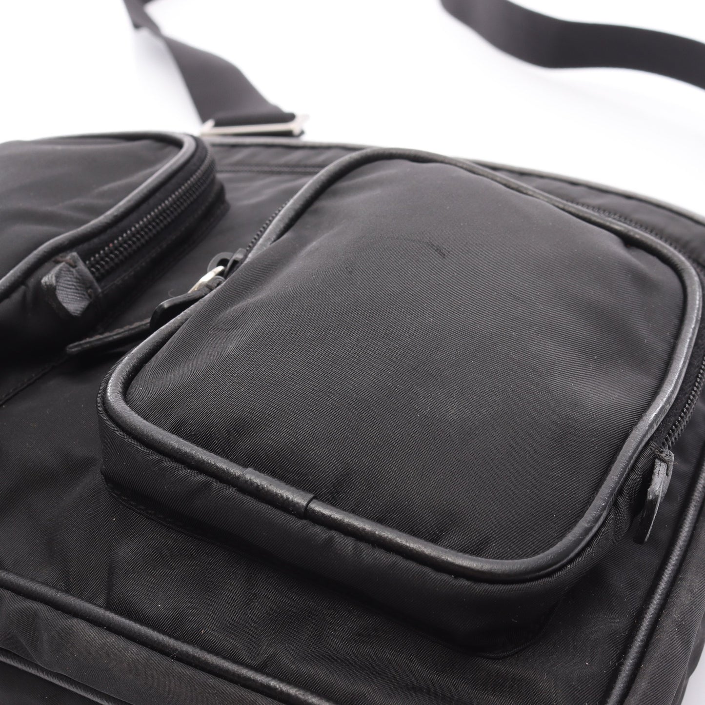 Re-Nylon ショルダーバッグ ナイロン サフィアーノレザー ブラック プラダ バッグ PRADA