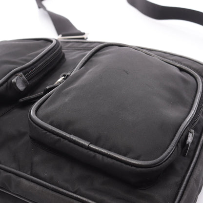 Re-Nylon ショルダーバッグ ナイロン サフィアーノレザー ブラック プラダ バッグ PRADA