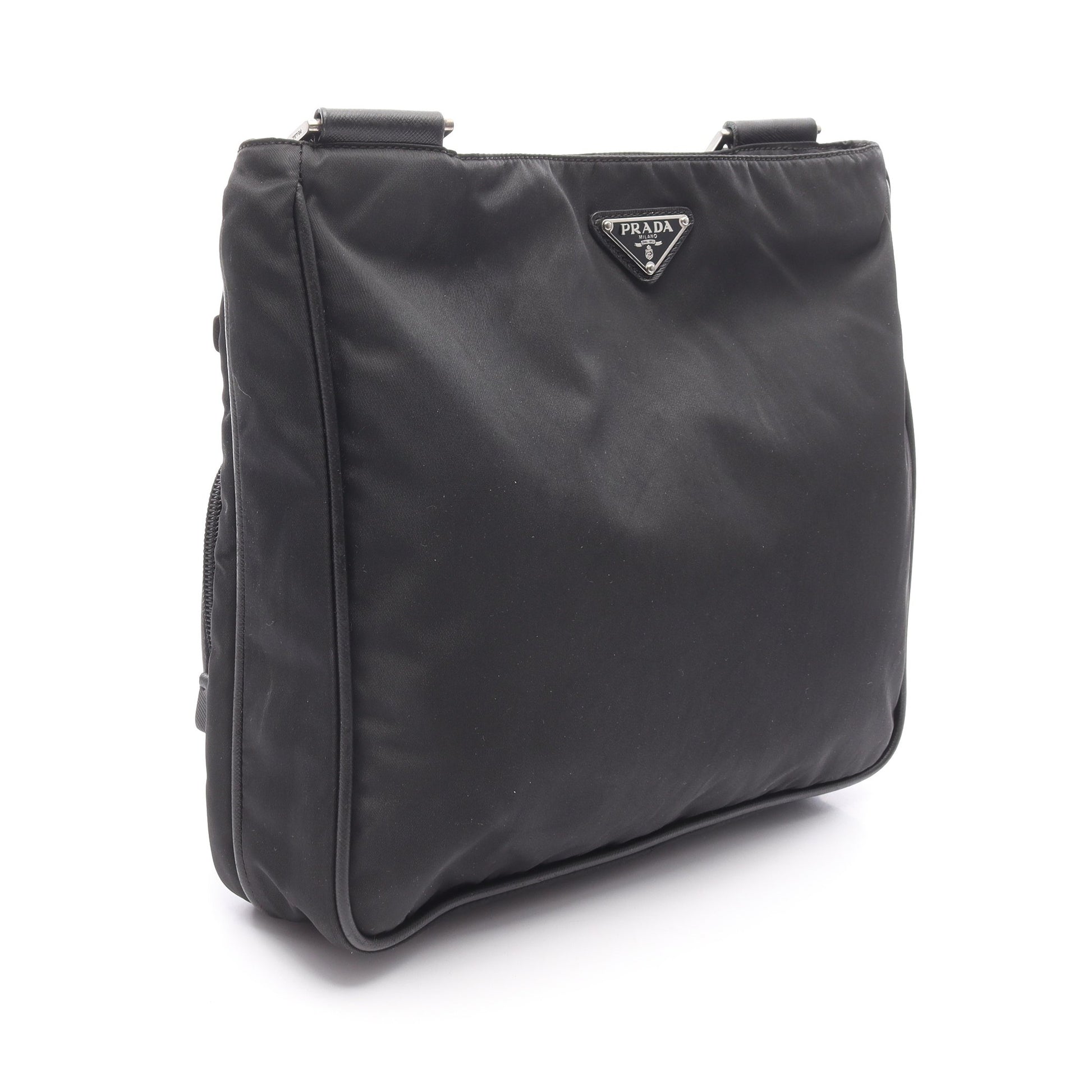 Re-Nylon ショルダーバッグ ナイロン サフィアーノレザー ブラック プラダ バッグ PRADA