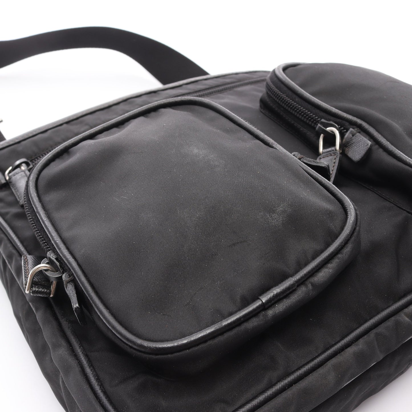 Re-Nylon ショルダーバッグ ナイロン サフィアーノレザー ブラック プラダ バッグ PRADA
