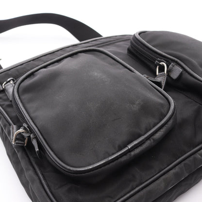 Re-Nylon ショルダーバッグ ナイロン サフィアーノレザー ブラック プラダ バッグ PRADA