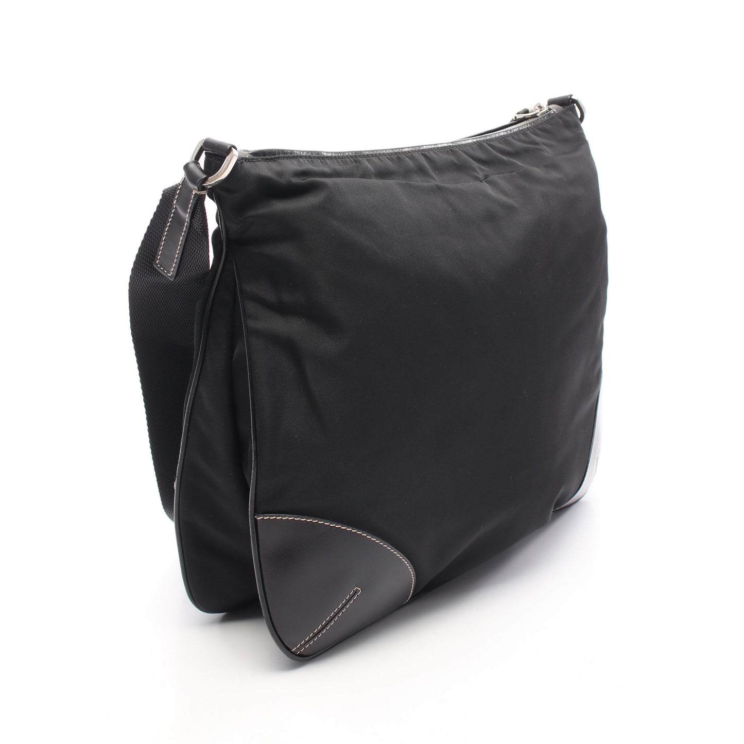 TESSUTO LIGHT ショルダーバッグ ナイロン レザー ブラック プラダ バッグ PRADA