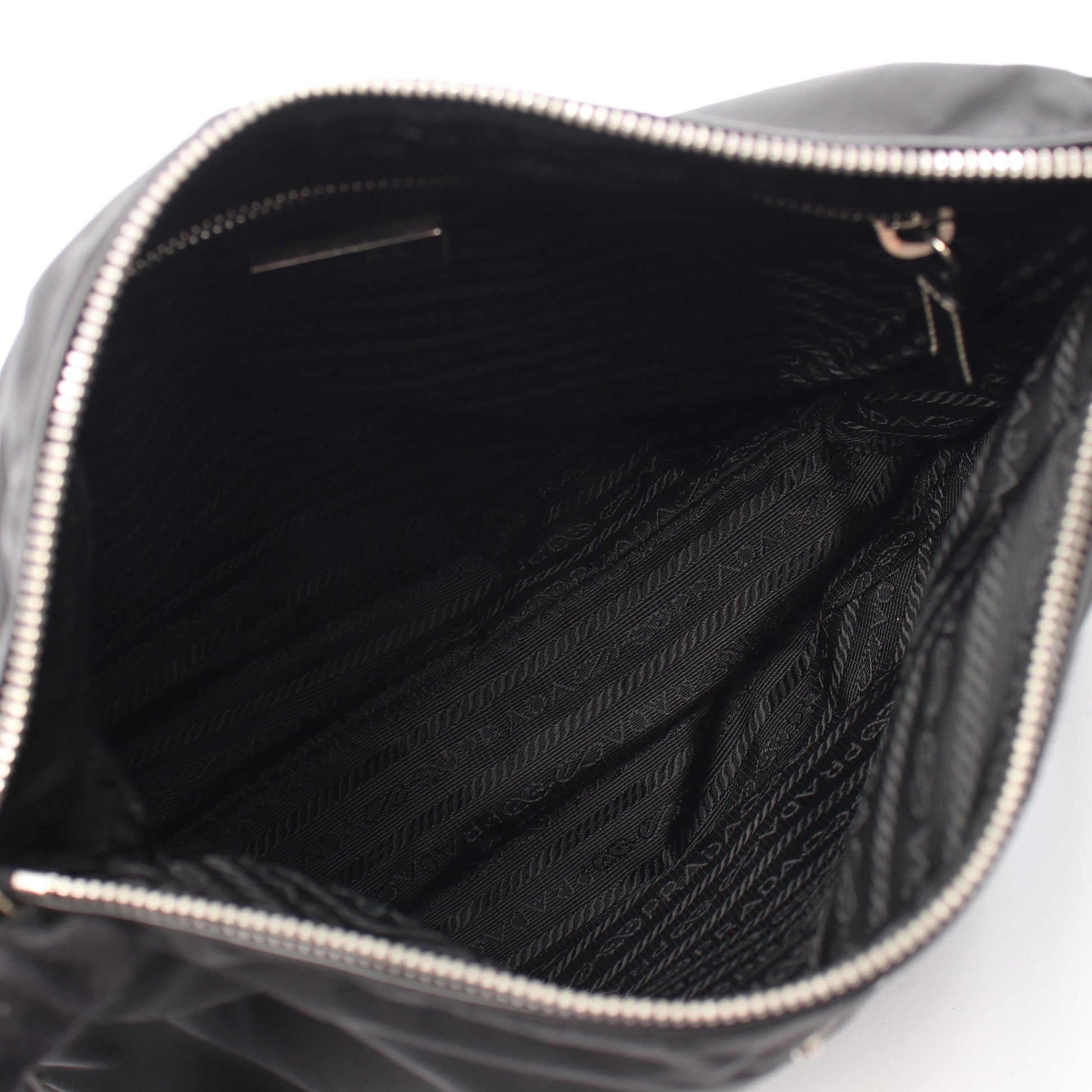 TESSUTO LIGHT ショルダーバッグ ナイロン レザー ブラック プラダ バッグ PRADA