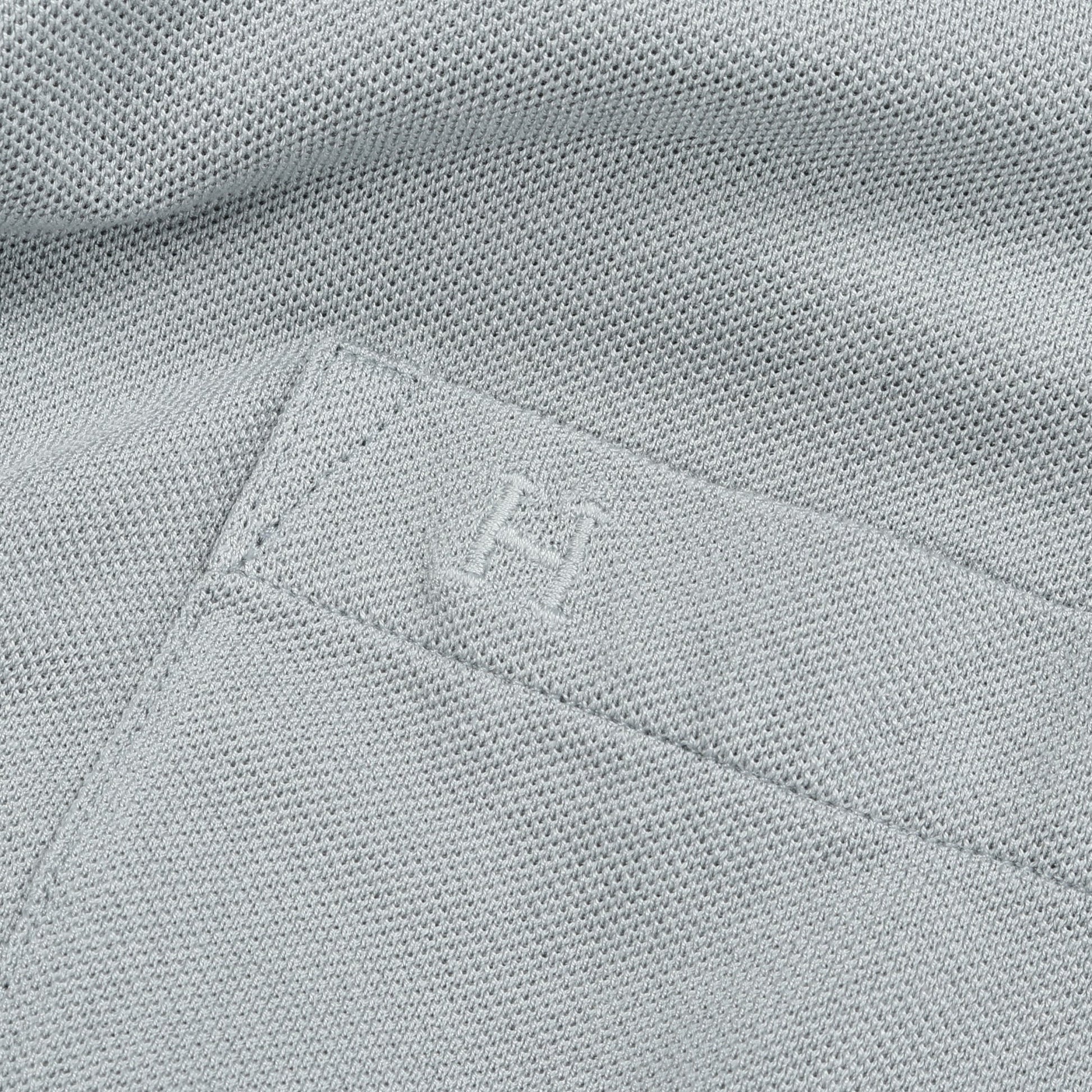 H刺繍 ポケット付き 鹿の子 ポロシャツ コットン ブルーグレー エルメス トップス HERMES