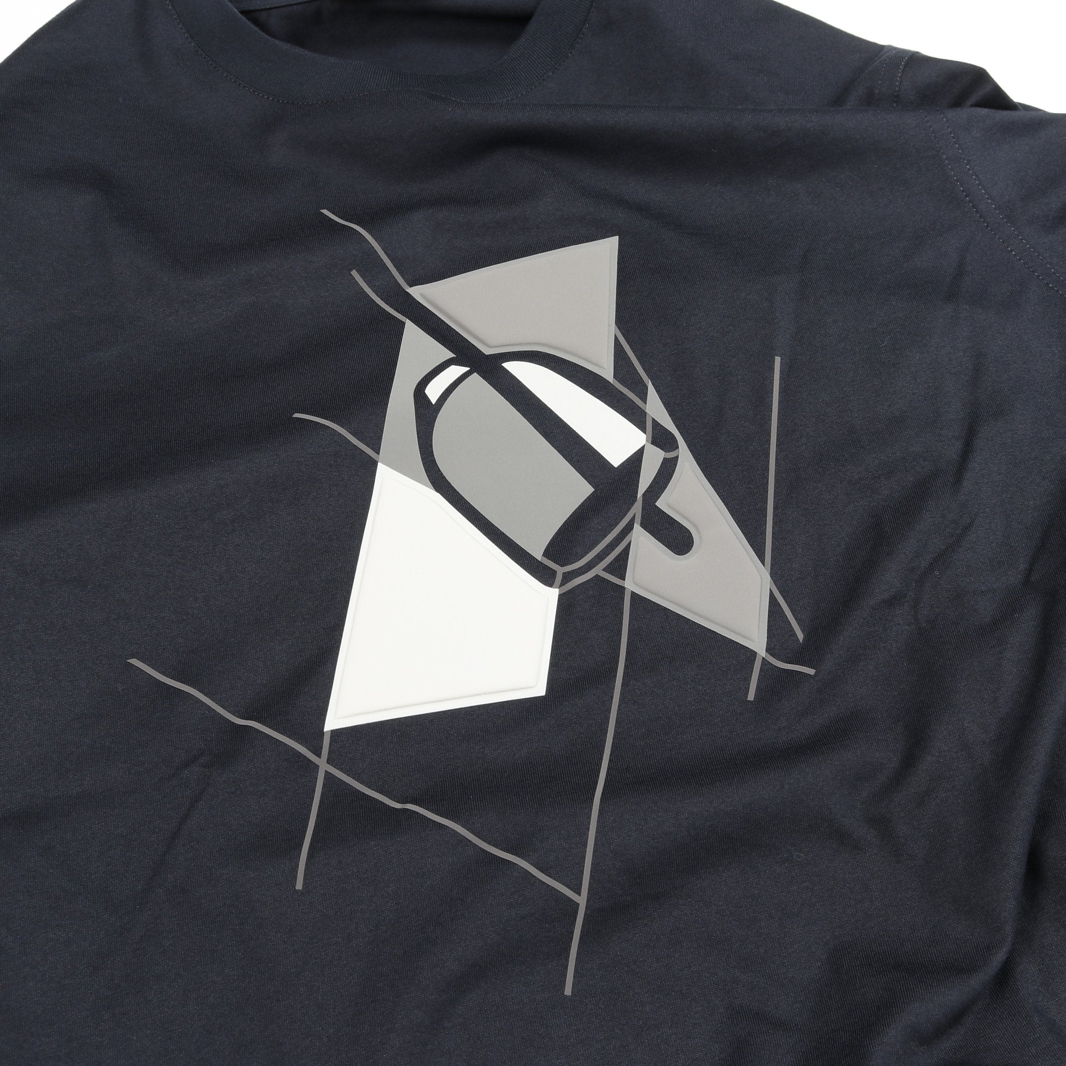 Etrier en Fragments Tシャツ クルーネック コットン ネイビー Etrier en Fragments Tシャツ クルーネック コットン ネイビー