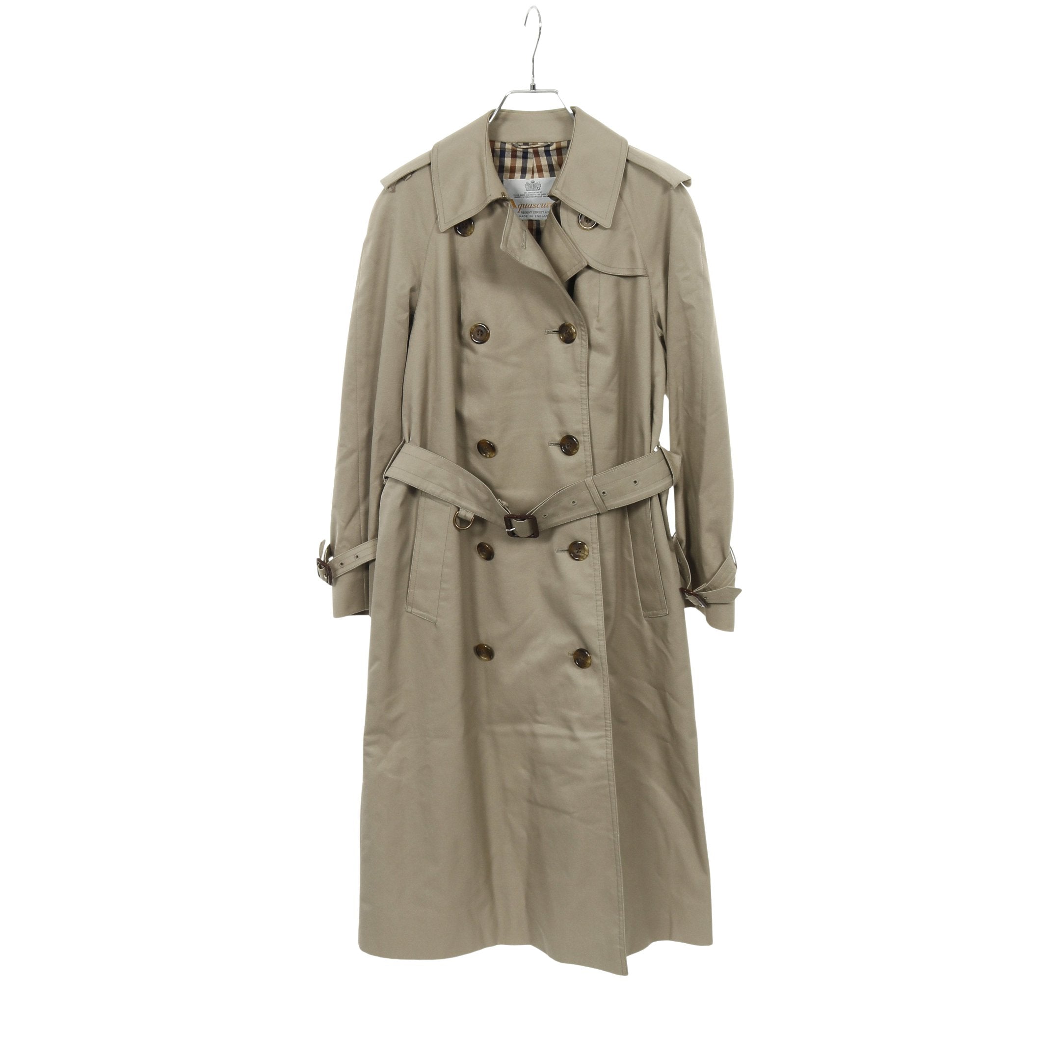 トレンチコート コットン グレーグリーン アクアスキュータム – RECLO