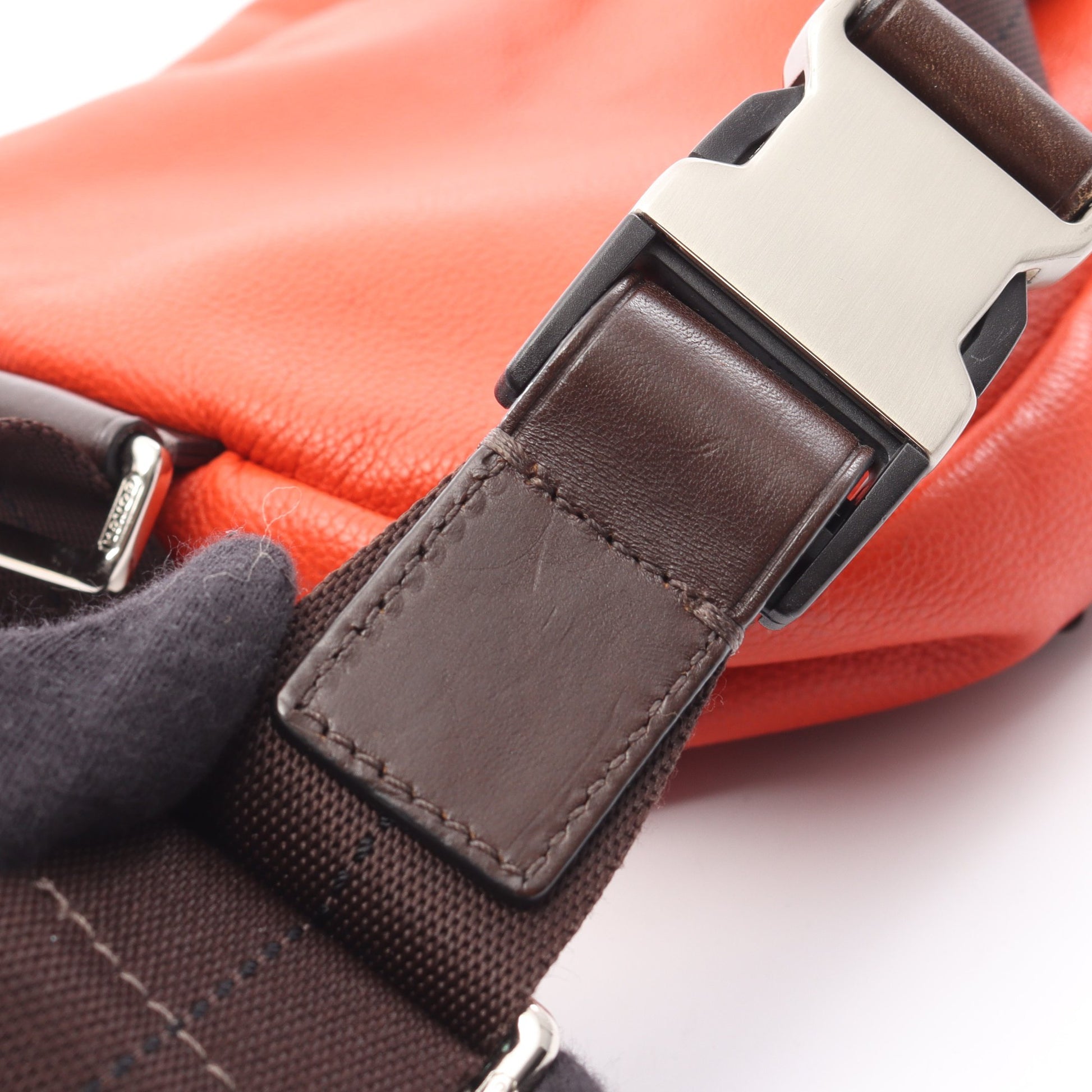 トンプソン レザースリング ボディバッグ レザー オレンジレッド ブラウン コーチ – RECLO 寺222 COACH コーチ ショルダー ボディバッグ トンプソン メンズ