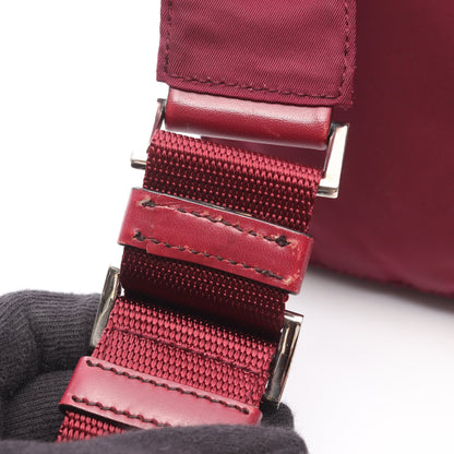 ショルダーバッグ ナイロン レザー ボルドー 三角プレート プラダ バッグ PRADA