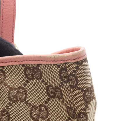 GGキャンバス ハンドバッグ トートバッグ キャンバス レザー ベージュ ピンク グッチ バッグ GUCCI