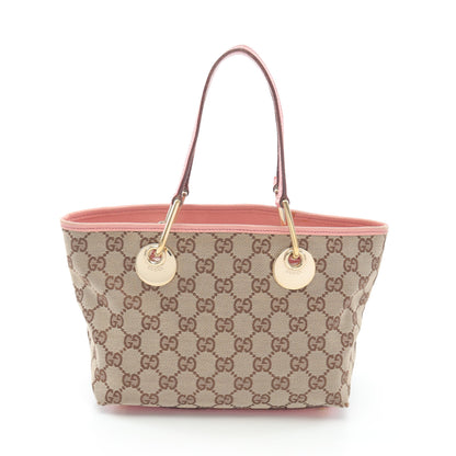 GGキャンバス ハンドバッグ トートバッグ キャンバス レザー ベージュ ピンク グッチ バッグ GUCCI