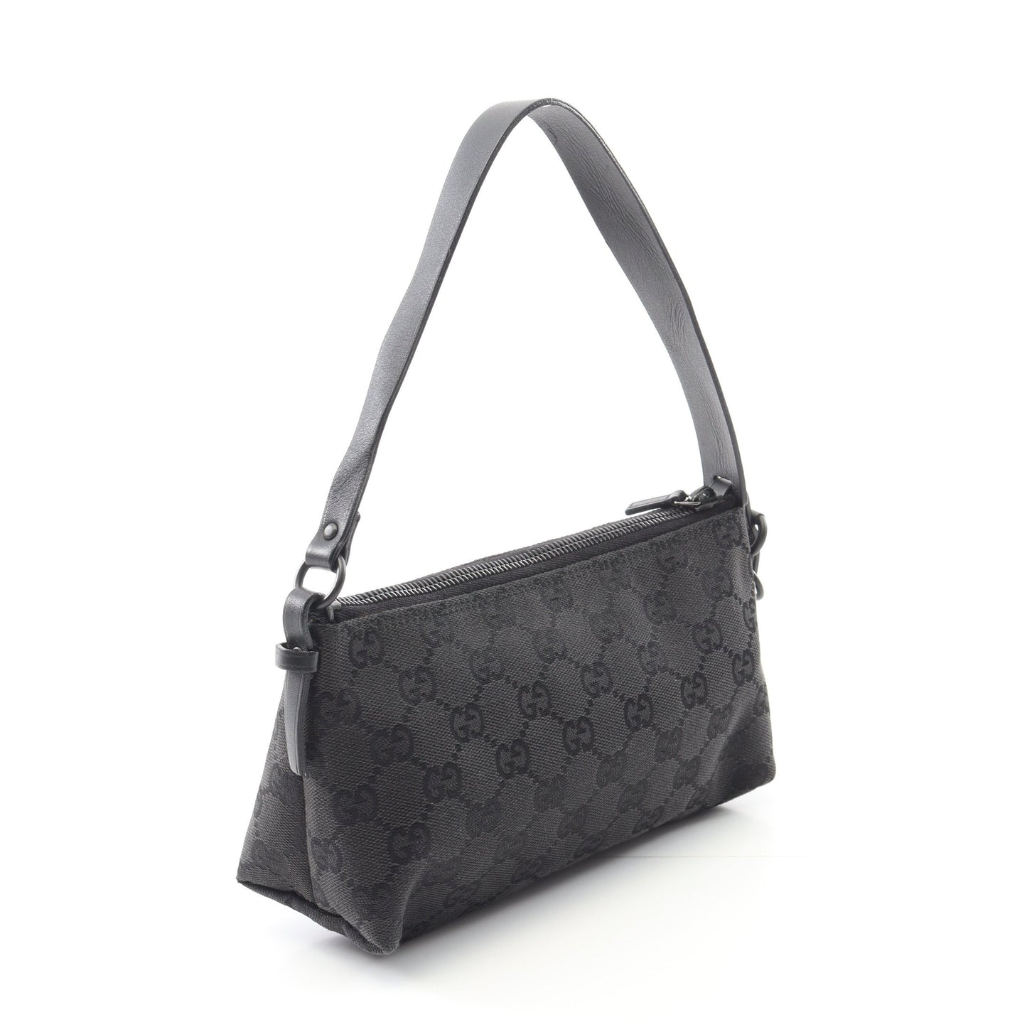 アクセサリーポーチ GGキャンバス ハンドバッグ キャンバス レザー ブラック アイボリー マルチカラー グッチ バッグ GUCCI