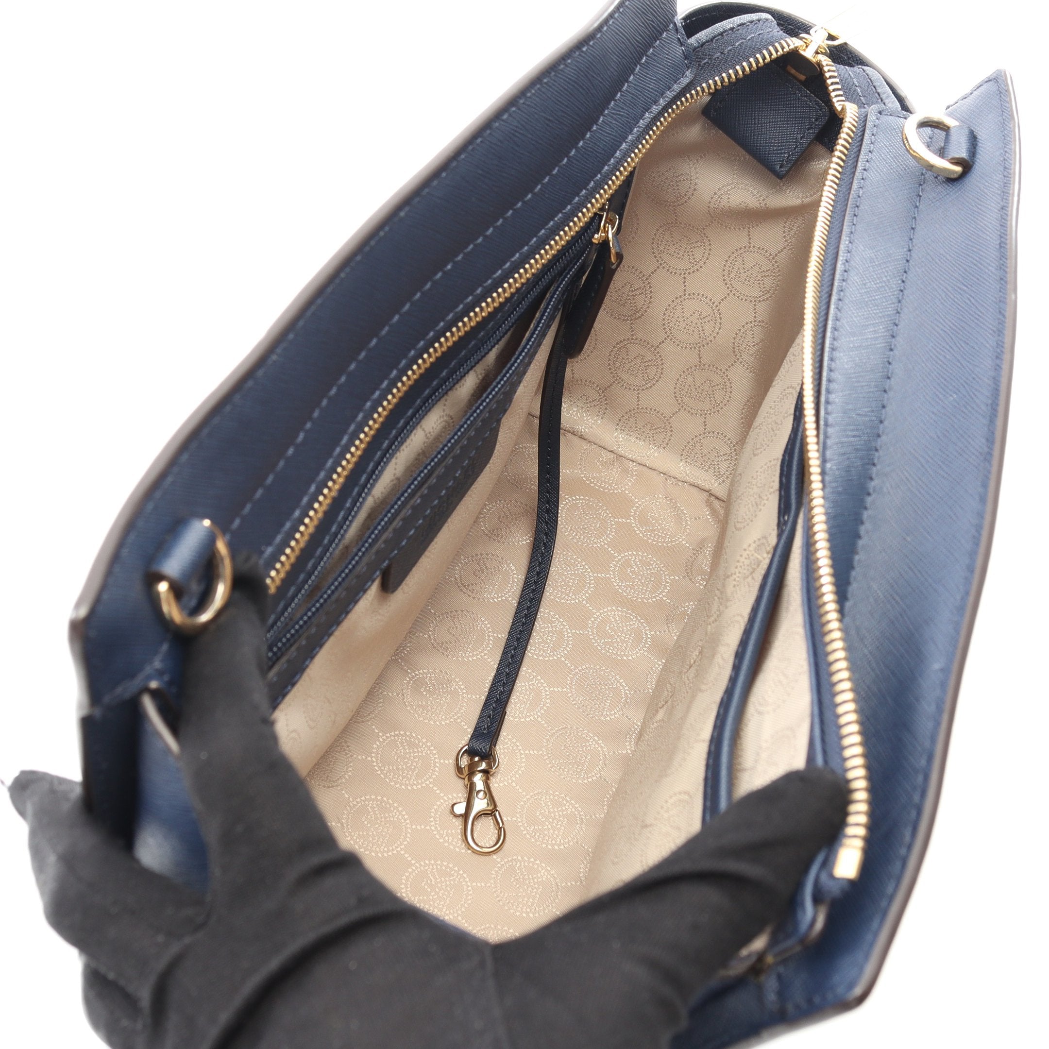 SELMA セルマ ミディアム サッチェル ハンドバッグ レザー ネイビー