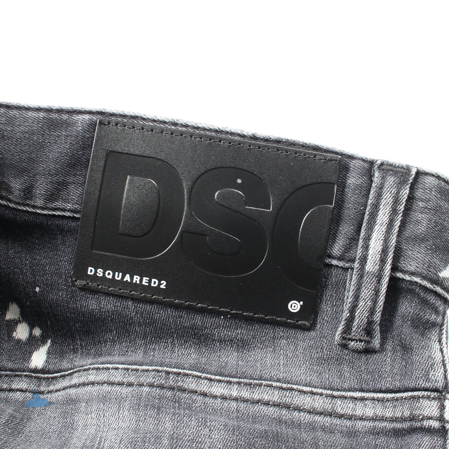 SUPER TWINKY JEAN デニムパンツ コットン ブラック ペイント加工 ダメージ加工 ディースクエアード ボトムス DSQUARED2