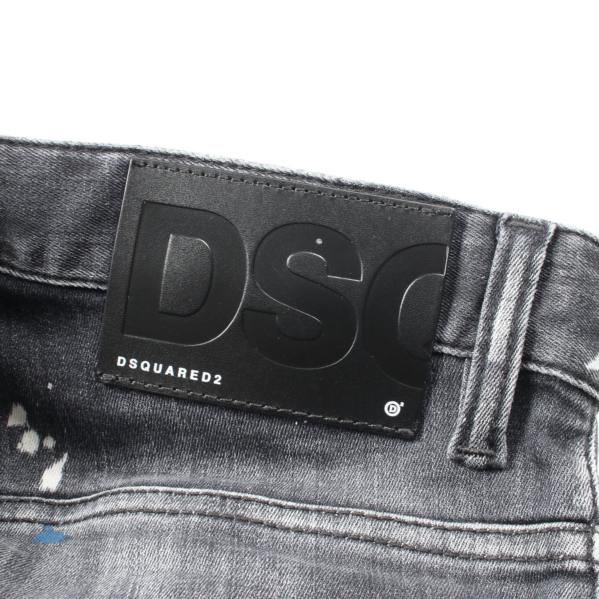 SUPER TWINKY JEAN デニムパンツ コットン ブラック ペイント加工 ダメージ加工 ディースクエアード ボトムス DSQUARED2