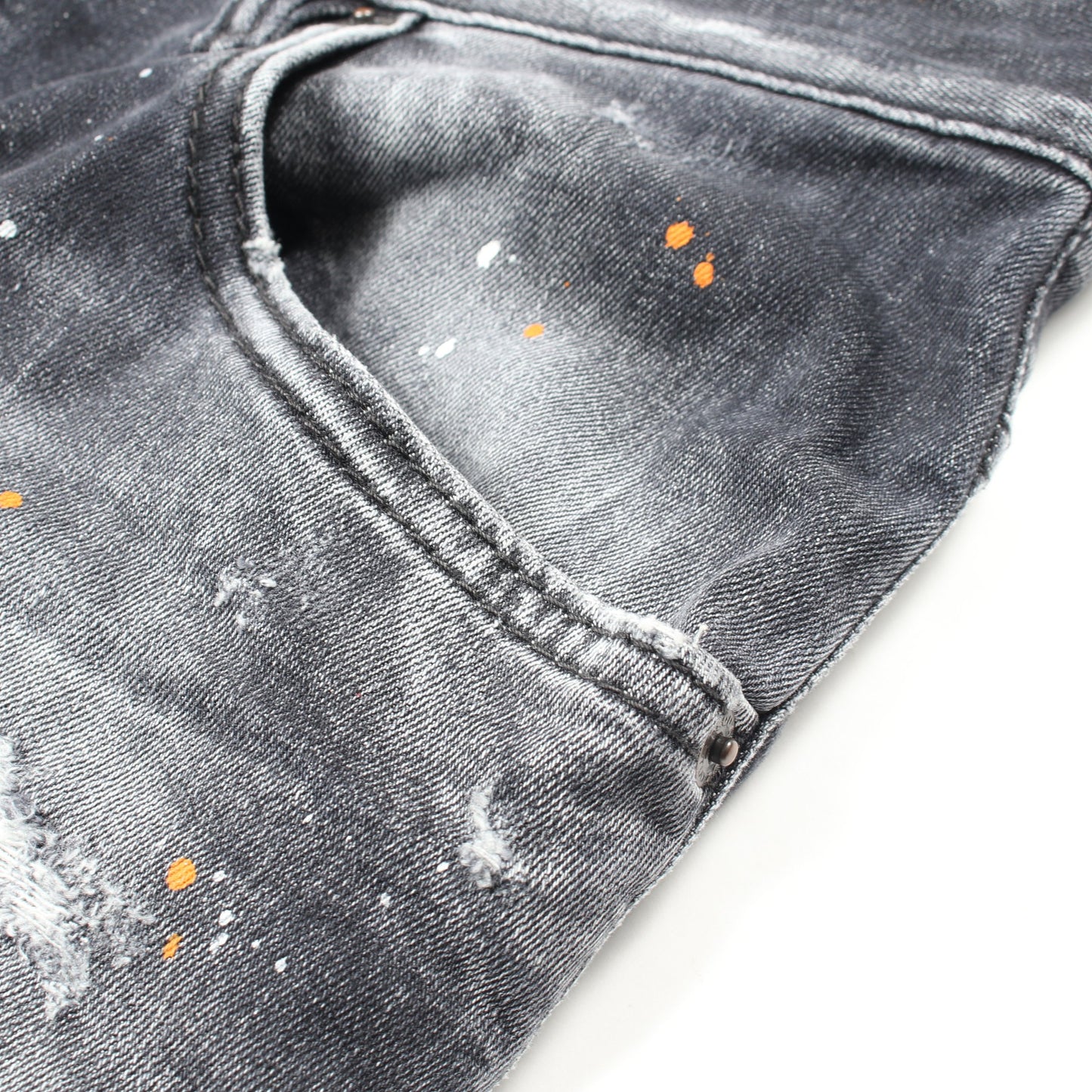 SUPER TWINKY JEAN デニムパンツ コットン ブラック ペイント加工 ダメージ加工 ディースクエアード ボトムス DSQUARED2