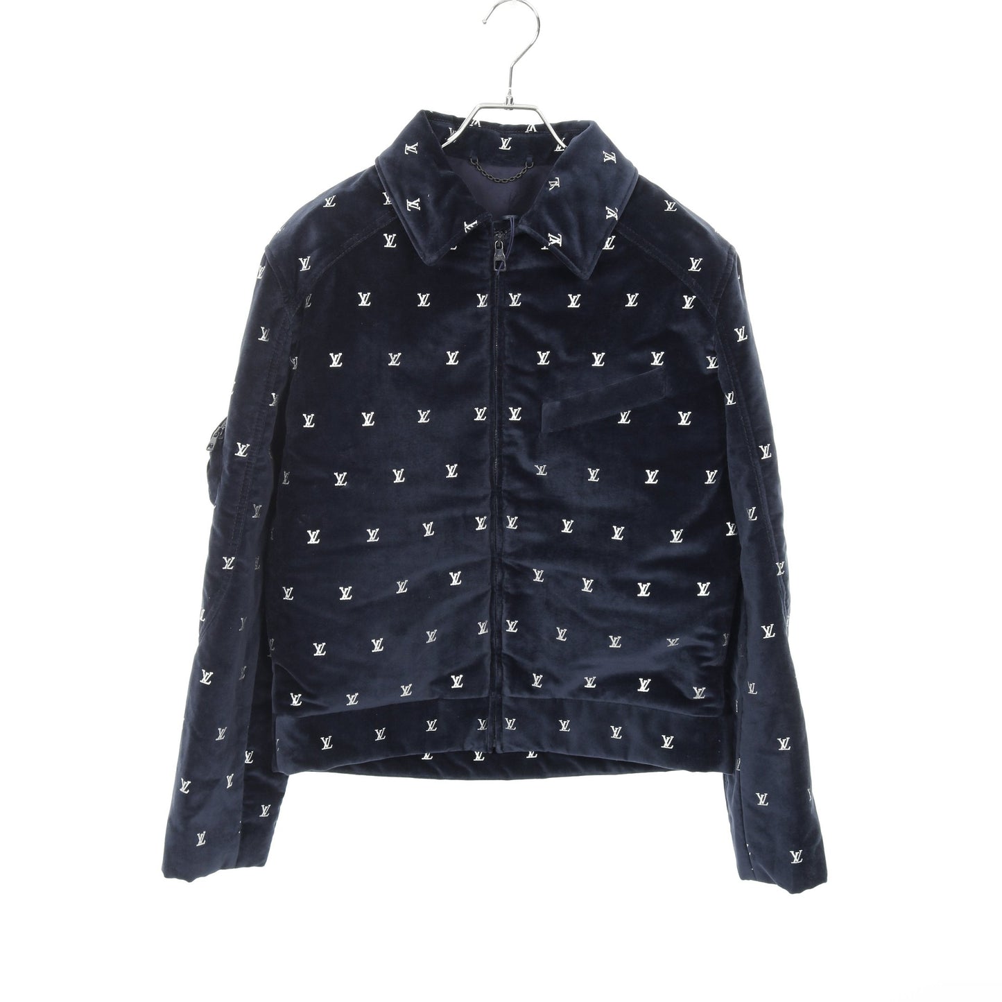 LVロゴ イブニング ブルゾン ベロア ネイビー ルイヴィトン アウター LOUIS VUITTON
