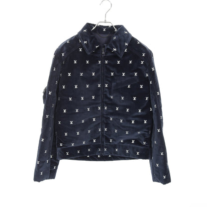 LVロゴ イブニング ブルゾン ベロア ネイビー ルイヴィトン アウター LOUIS VUITTON