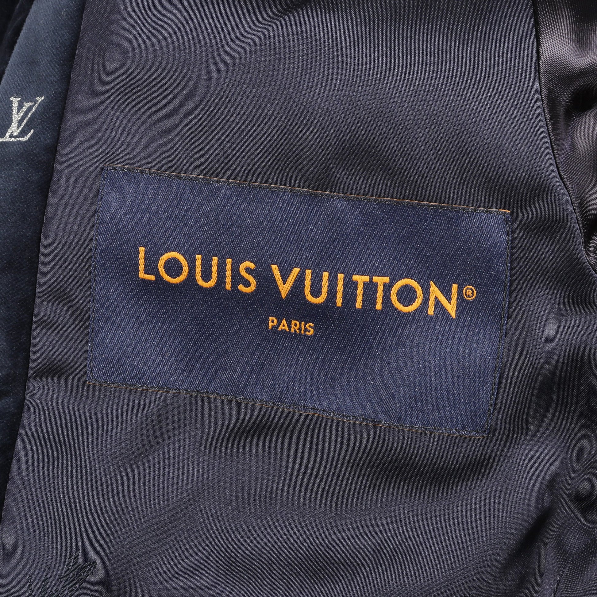 LVロゴ イブニング ブルゾン ベロア ネイビー ルイヴィトン アウター LOUIS VUITTON