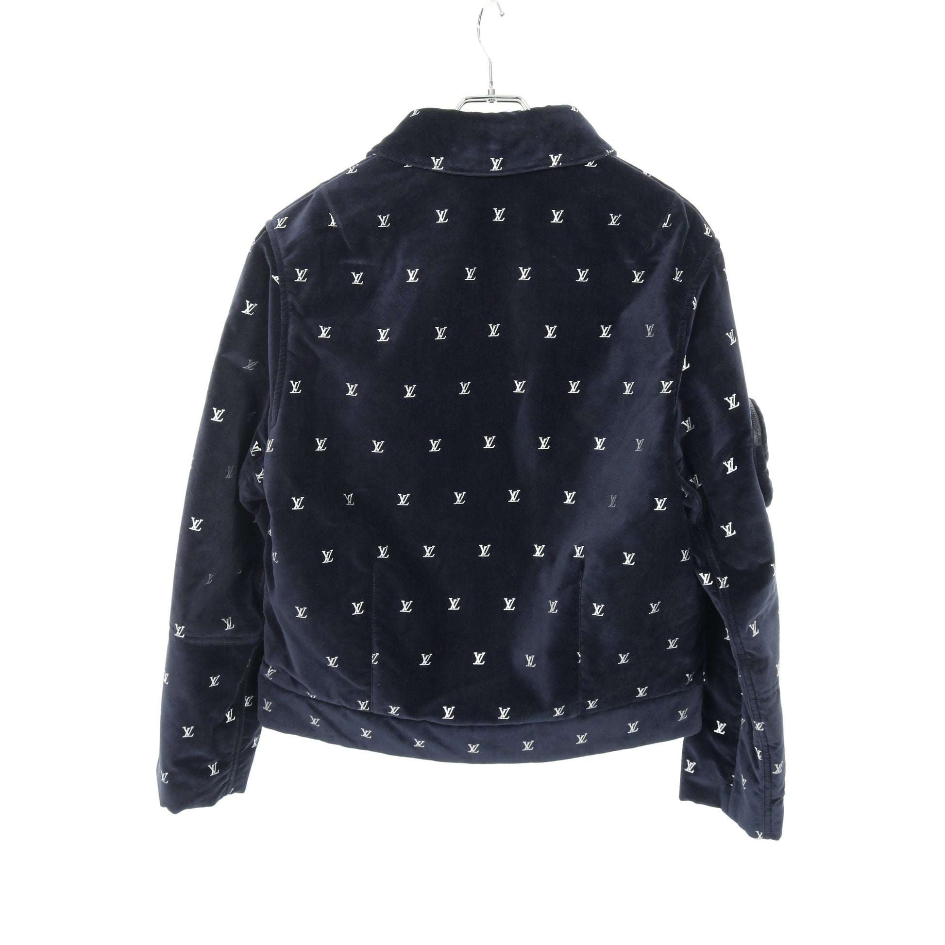 LVロゴ イブニング ブルゾン ベロア ネイビー ルイヴィトン アウター LOUIS VUITTON