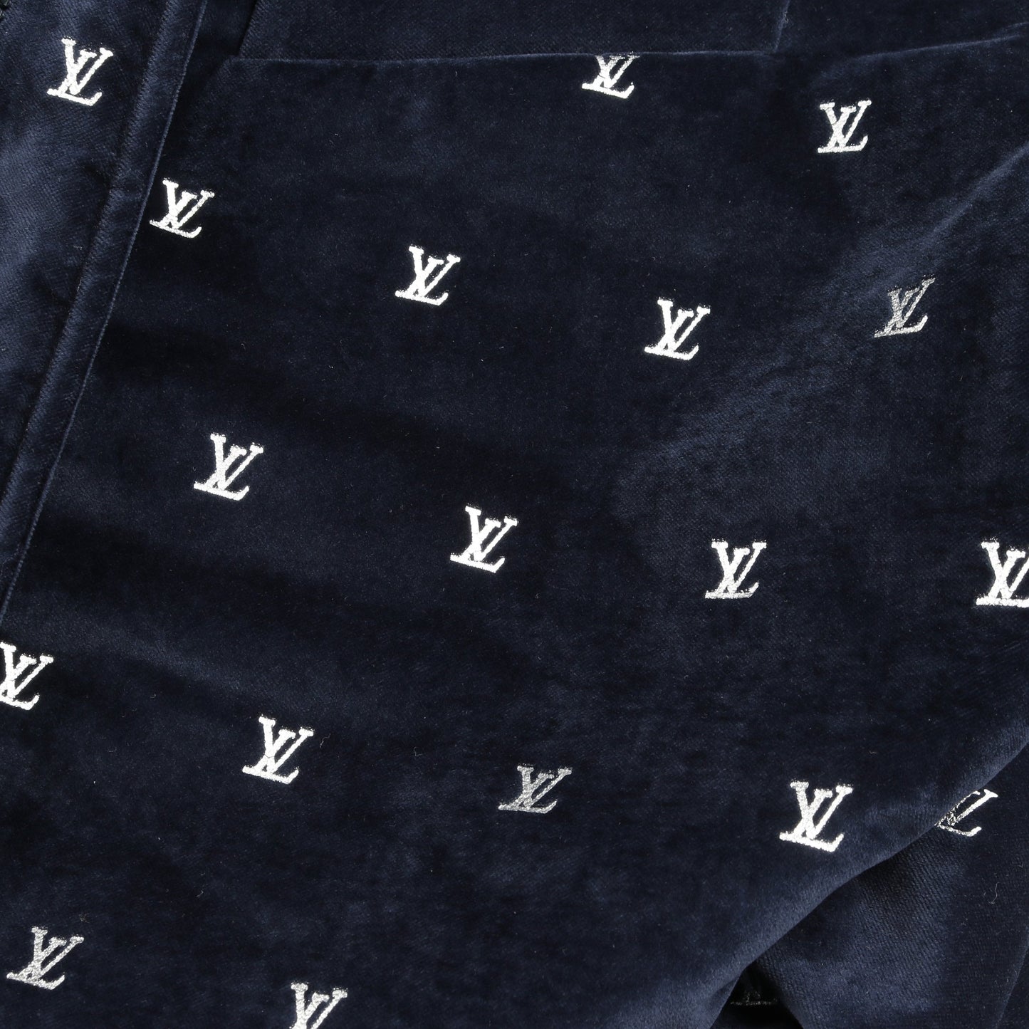 LVロゴ イブニング ブルゾン ベロア ネイビー ルイヴィトン アウター LOUIS VUITTON