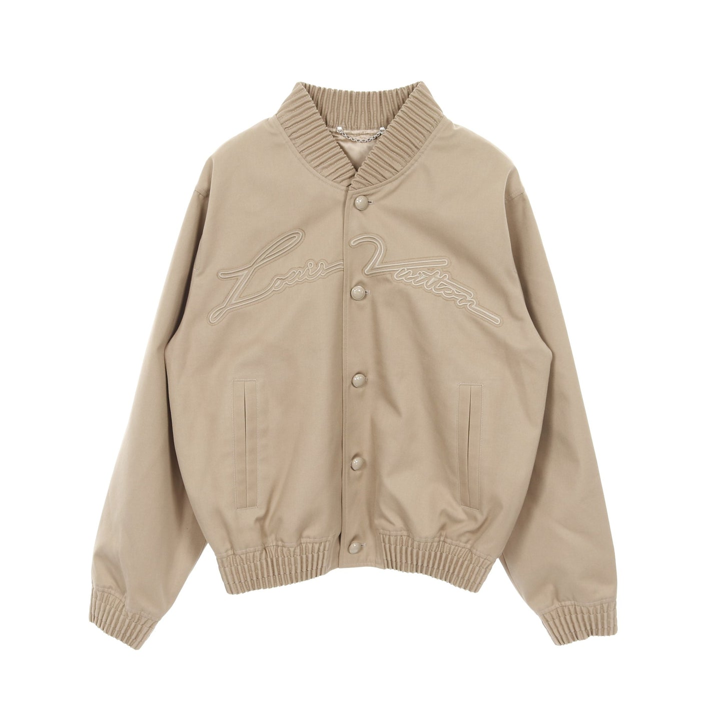 エンブロイダードコットンブレンドボンバー ジャケット コットン ベージュ 24AW ルイヴィトン アウター LOUIS VUITTON