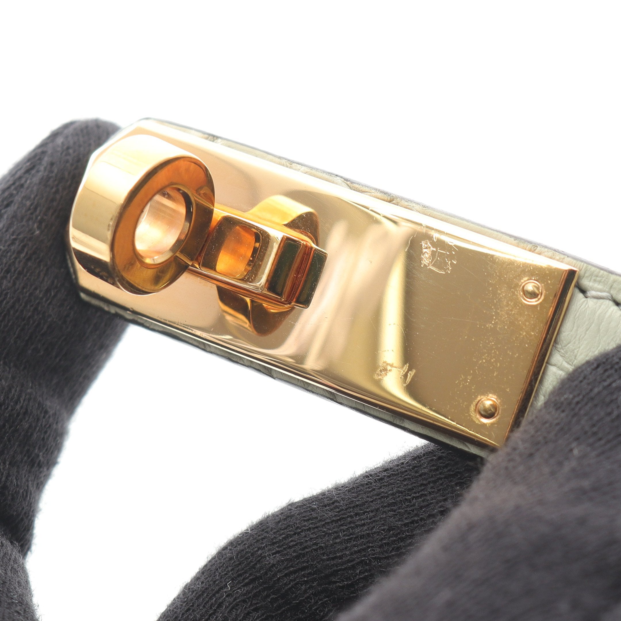 ケリーベルト ベルト アリゲーターマット ライトグリーン ゴールド金具