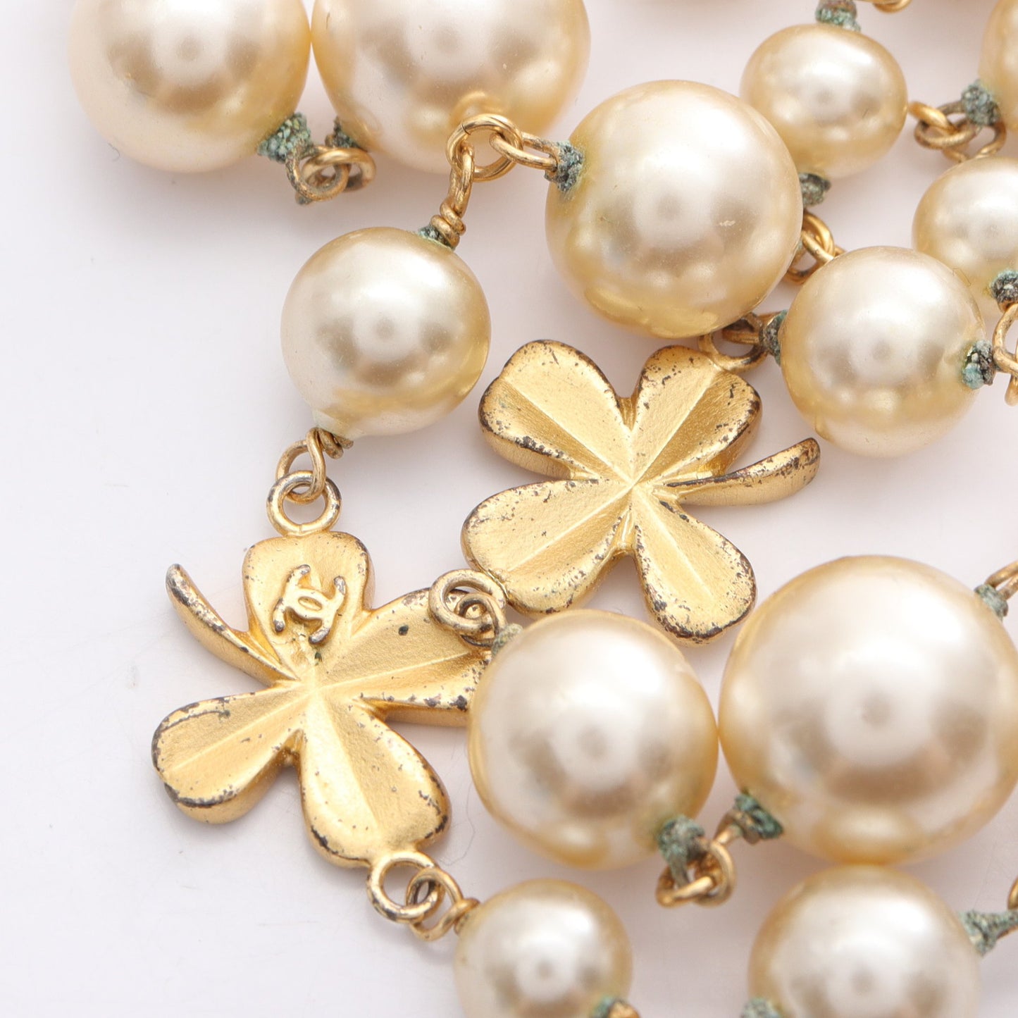 ココマーク ネックレス クローバー GP フェイクパール ゴールド アイボリー 03P シャネル アクセサリー CHANEL