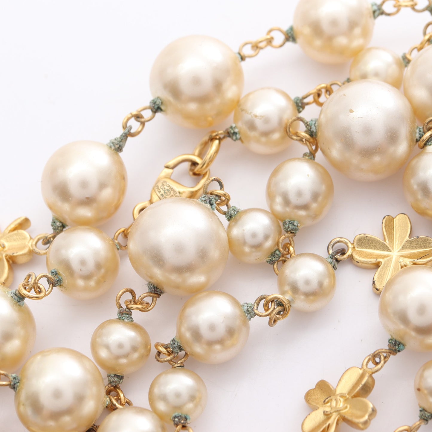 ココマーク ネックレス クローバー GP フェイクパール ゴールド アイボリー 03P シャネル アクセサリー CHANEL